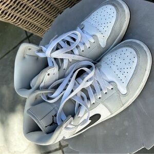 Nike Air Jordan White and Black High-Top Sneakers